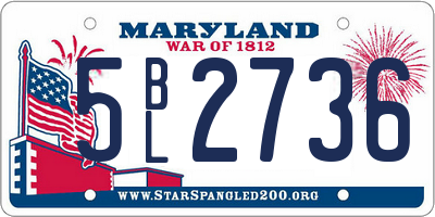 MD license plate 5BL2736