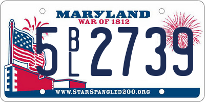 MD license plate 5BL2739