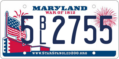 MD license plate 5BL2755