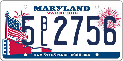 MD license plate 5BL2756