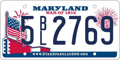 MD license plate 5BL2769