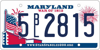 MD license plate 5BL2815