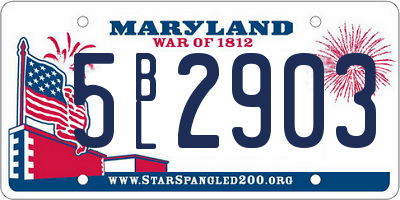MD license plate 5BL2903