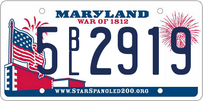 MD license plate 5BL2919