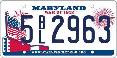 MD license plate 5BL2963