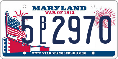 MD license plate 5BL2970