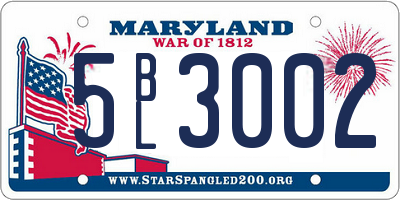 MD license plate 5BL3002