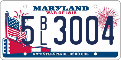 MD license plate 5BL3004