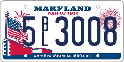 MD license plate 5BL3008