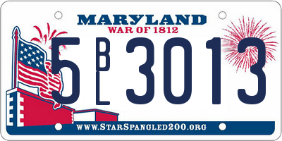 MD license plate 5BL3013