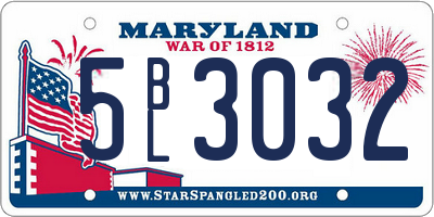 MD license plate 5BL3032