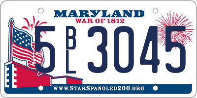 MD license plate 5BL3045