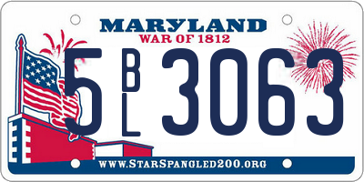 MD license plate 5BL3063