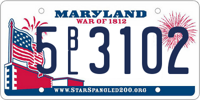 MD license plate 5BL3102