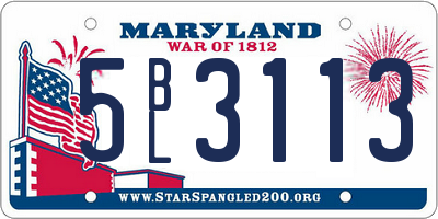 MD license plate 5BL3113