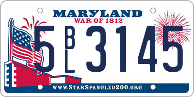 MD license plate 5BL3145