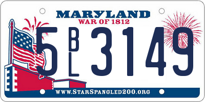 MD license plate 5BL3149