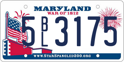 MD license plate 5BL3175