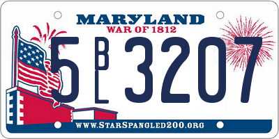 MD license plate 5BL3207