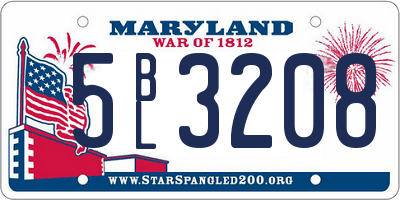 MD license plate 5BL3208