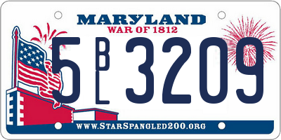 MD license plate 5BL3209