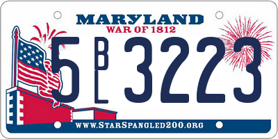 MD license plate 5BL3223