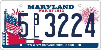 MD license plate 5BL3224