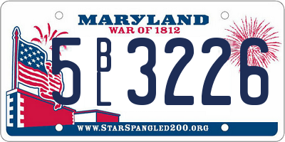 MD license plate 5BL3226