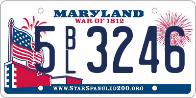 MD license plate 5BL3246