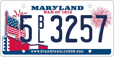 MD license plate 5BL3257
