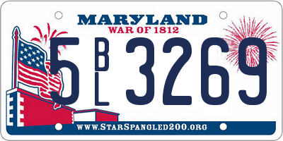 MD license plate 5BL3269