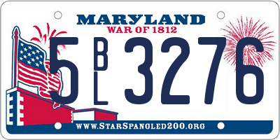 MD license plate 5BL3276