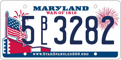 MD license plate 5BL3282