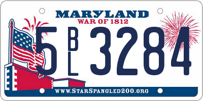 MD license plate 5BL3284