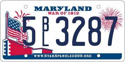 MD license plate 5BL3287