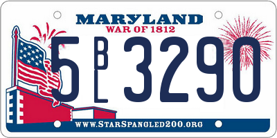 MD license plate 5BL3290