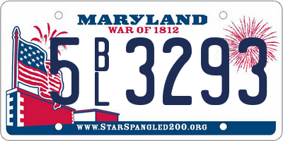 MD license plate 5BL3293