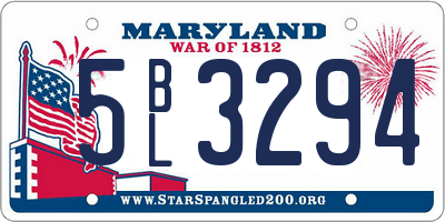 MD license plate 5BL3294