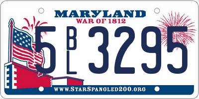 MD license plate 5BL3295
