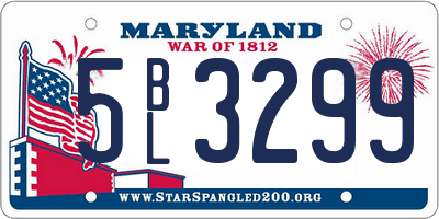 MD license plate 5BL3299