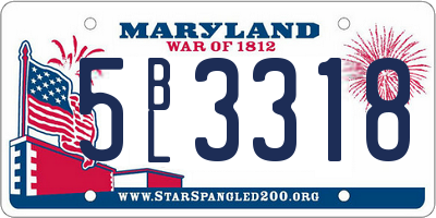 MD license plate 5BL3318