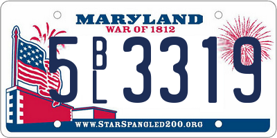 MD license plate 5BL3319