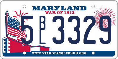 MD license plate 5BL3329