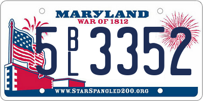 MD license plate 5BL3352