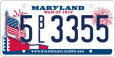 MD license plate 5BL3355