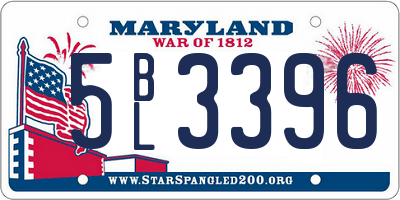 MD license plate 5BL3396