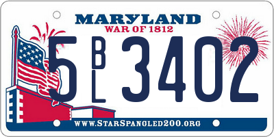MD license plate 5BL3402
