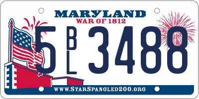 MD license plate 5BL3488