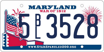 MD license plate 5BL3528