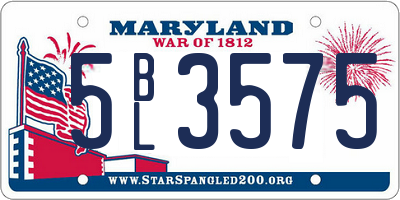 MD license plate 5BL3575